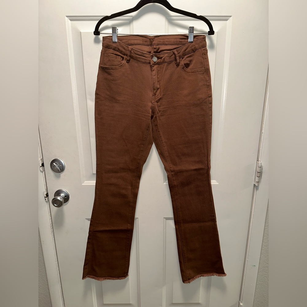SHEIN Brown low rise, flare Pants